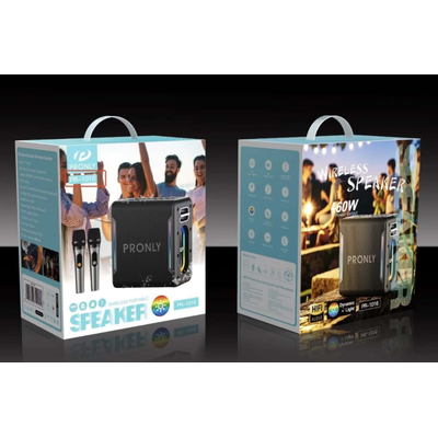 Φορητό ηχείο Bluetooth με 2 μικρόφωνα Karaoke - PR-1016 - 241373