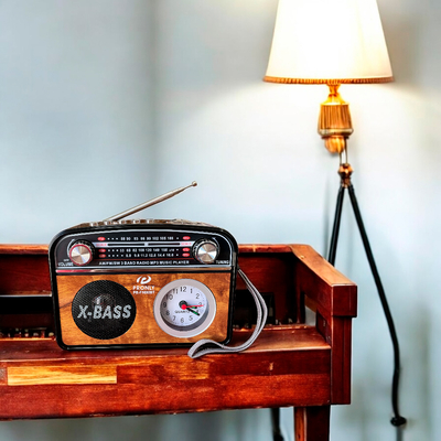 Επαναφορτιζόμενο ραδιόφωνο Retro με Bluetooth - PR-1002BT - 241434 - Brown