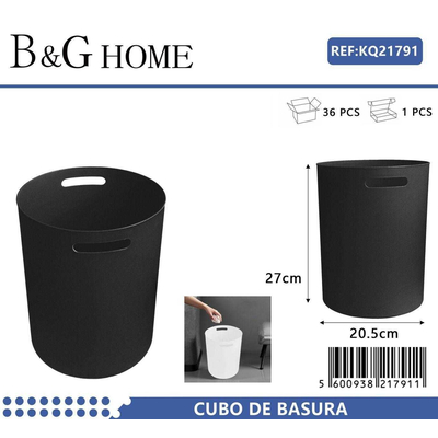 Κάδος απορριμμάτων μπάνιου πλαστικός - Black - 21791