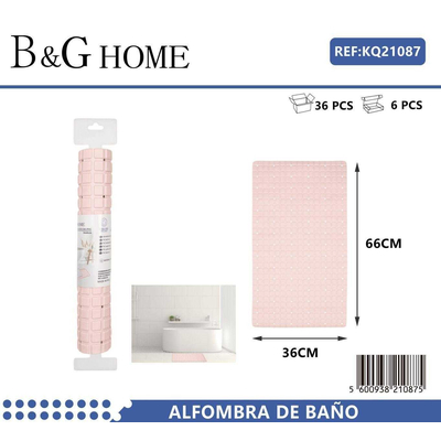 Αντιολισθητικό πατάκι μπάνιου - M0826 - 36x66cm - Light Pink - 21087
