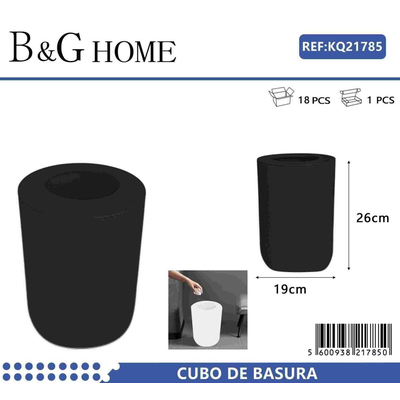 Κάδος απορριμμάτων μπάνιου πλαστικός - Black - 21785