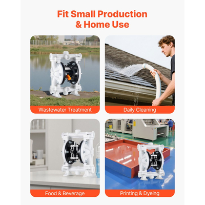 Αεροκίνητη αντλία διπλού διαφράγματος VEVOR, μέγιστη 16,66 LPM, τυπική αντλία εισόδου και εξόδου αέρα, πνευματική αντλία μεταφοράς χρησιμοποιημένων λαδιών, σώμα πολυπροπυλενίου, διπλά διαφράγματα, για ντίζελ, γράσο, κηροζίνη, βενζίνη