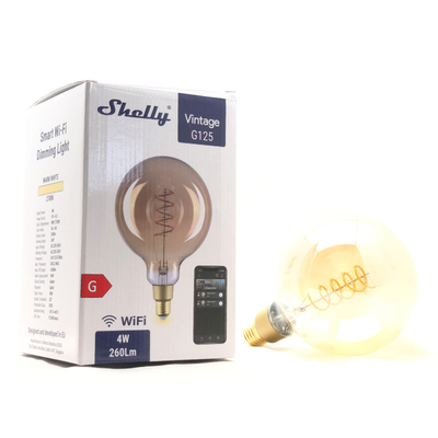 3800235262108 | Shelly Vintage G125 | Smart Filament Dimming G125 4W E27 2700K 260LM 360⁰ - EAN 3800235262108