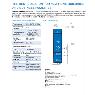 3800235269091 | Shelly Qubino Wave Pro 1 - EAN 3800235269091