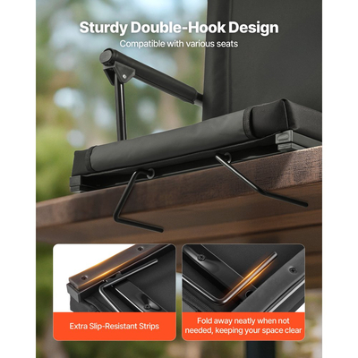 Κάθισμα Σταδίου VEVOR, Φορητό Κάθισμα Κερκέδας με Υποβραχιόνιο, Στήριγμα Πλάτης και Χοντρό Μαξιλάρι, Πολυθρόνα Πάγκου για Κερκέδα που Περιλαμβάνει Ιμάντα Ώμου, Γάντζους, Θήκη Ποτηριού, Μαύρα Καθίσματα Κερκέδας Ποδοσφαίρου, 2 Τεμάχια