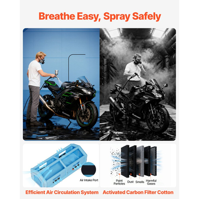 Φουσκωτός θάλαμος βαφής VEVOR, 12 x 5 x 4 m, Φουσκωτός θάλαμος ψεκασμού με φυσητήρες 950W+1100W και σύστημα φίλτρου αέρα, τριγωνική οροφή, για βαφή αυτοκινήτων, φορτηγών, μεγάλων επίπλων και λαμαρινών αυτοκινήτων