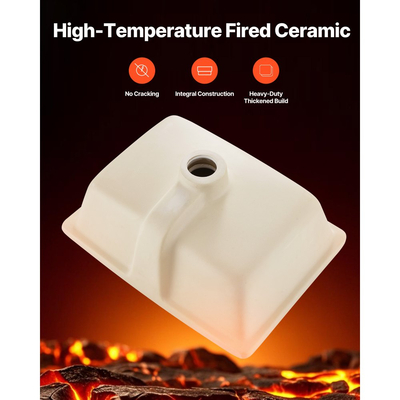 Νιπτήρας μπάνιου VEVOR Υποστηριζόμενος, Ορθογώνιος λευκός κεραμικός νιπτήρας 400 x 305 mm με οπή υπερχείλισης, Μοντέρνος νιπτήρας μπάνιου με δυνατότητα τοποθέτησης κάτω από τον πάγκο, Ορθογώνιος για μικρό χώρο