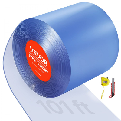VEVOR Διαφανής Λωρίδα Κουρτίνας PVC, Μήκος 30,8 m x Πλάτος 30,5 cm, Πλαστικό Ρολό Λωρίδας Πόρτας, Λωρίδες Κουρτίνας για Ψυγεία Καταψύκτη για Πόρτες Σούπερ Μάρκετ, Γκαράζ, Αποθήκη, Αχυρώνα, Σπιτιού κατοικίδιων ζώων
