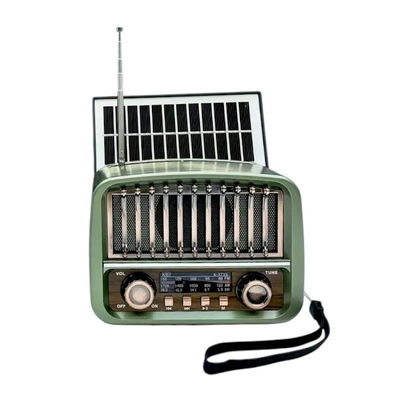 Επαναφορτιζόμενο ραδιόφωνο Retro με ηλιακό πάνελ - K-371S - 023719 - Green