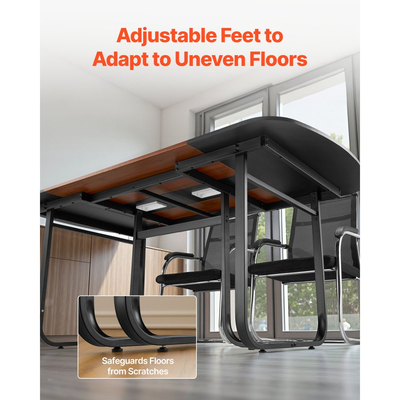 Τραπέζι Συνεδριάσεων VEVOR, Οβάλ Γραφείο 1800 mm για Συσκέψεις 6-8 Ατόμων, Μοντέρνο Γραφείο Σεμιναρίων με Μεταλλικά Πόδια, Μεγάλο Γραφείο Συνεδριάσεων για Γραφείο, Αίθουσα Συσκέψεων, Αίθουσα Συνεδριάσεων, Εύκολη Συναρμολόγηση, Μαύρο & Καφέ