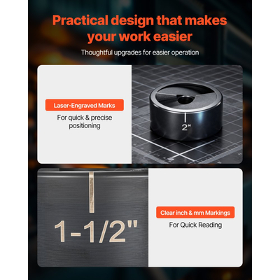 Σετ τρυπητηρίων VEVOR, Σετ τρυπητηρίων με καστάνια SLUG-Buster 12,7 έως 50,8 mm, Σετ τρυπητηρίων με κλειδιά καστάνιας για αλουμίνιο, μαλακό χάλυβα, υαλοβάμβακα, πλαστικά, 6 μεγέθη καλουπιών, Κιτ εργαλείων Ko από χάλυβα 40Cr