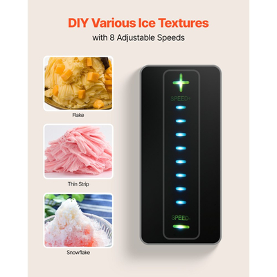 Παγομηχανή VEVOR Snowflake, Παγομηχανή Snowflake 20KG/24H, Μηχανή Ξυρίσματος Πάγου με Λεπίδα από Ανοξείδωτο Ατσάλι, Ηλεκτρική Μηχανή Χιονιού με Δοχείο 0,8L, Γρήγορη Προψύξη 60S, για Σπίτι & Μικρές Συγκεντρώσεις
