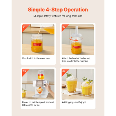 Παγομηχανή VEVOR Snowflake, Παγομηχανή Snowflake 60KG/24H, Μηχανή Ξυρίσματος Πάγου με Λεπίδα από Ανοξείδωτο Ατσάλι, Ηλεκτρική Μηχανή Χιονιού με Δεξαμενή 1,8L, Γρήγορη Προψύξη 90S, για Σπίτι & Μικρές Συγκεντρώσεις