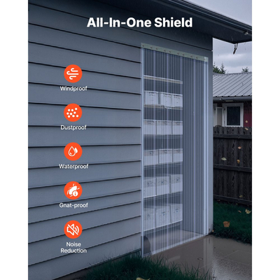 VEVOR Διαφανής Λωρίδα Κουρτίνας PVC, Μήκος 30,8 m x Πλάτος 30,5 cm, Ραβδωτή Πλαστική Λωρίδα Πόρτας για Χύμα Ρολό, Λωρίδες Κουρτίνας για Ψυγείο Κατάψυξης για Πόρτες Σούπερ Μάρκετ, Γκαράζ, Αποθήκη, Στέγαστρο Ζώων