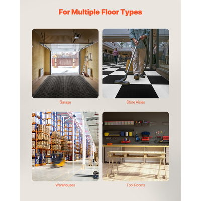 Κιτ ακμών μετάβασης για γυναικεία δάπεδα γκαράζ VEVOR, 15 τεμάχια ανθεκτικά αρθρωτά άκρα δαπέδου γκαράζ PP με αλληλοσύνδεση, αντιολισθητικά, εύκολα στη συναρμολόγηση, συμβατά μόνο με αναβαθμισμένα πατάκια γκαράζ 6 κλειδιών VEVOR, μαύρο