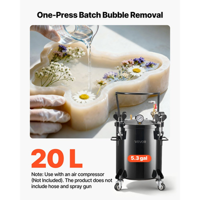 Δεξαμενή βαφής με δοχείο πίεσης VEVOR, Δεξαμενή βαφής βαρέως τύπου από χάλυβα 20 λίτρων, Δοχεία βαφής με πίεση ψεκασμού με τρεις συνδέσμους γρήγορης σύνδεσης για οικιακή χρήση, DIY, Δημιουργίες τέχνης, Δεξαμενές μεγάλης διαμέτρου
