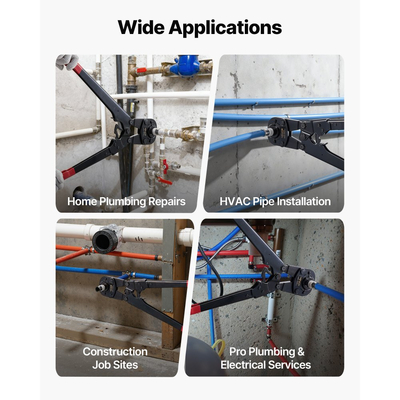 Κιτ εργαλείων πτύχωσης σωλήνων VEVOR, πτύχωση σωλήνων PEX & αλουμινίου-πλαστικού με σιαγόνες TH12 TH16 TH20 TH26 TH32 & εύκαμπτη λαβή, συμπαγής πτύχωση μίας θύρας με θήκη αποθήκευσης για επισκευές και εγκατάσταση σωληνώσεων