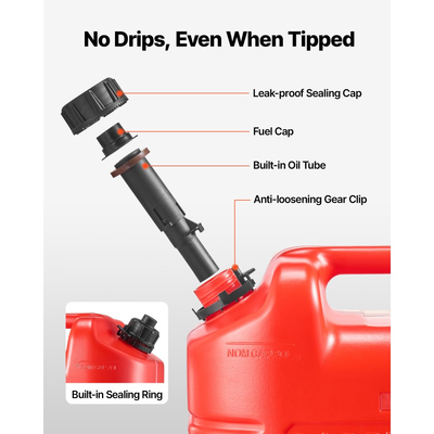 Δοχείο καυσίμου VEVOR, 19 λίτρων, ρεζερβουάρ βενζίνης με στόμιο και διαφανή ζυγαριά, μέγιστη παροχή 15 λίτρα/λεπτό, ασφαλές και στεγανό, φορητό επίπεδο δοχείο υγρού για τα περισσότερα αυτοκίνητα, μοτοσικλέτες, ATV, UTV, κόκκινο, 1 τεμάχιο
