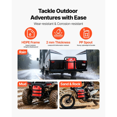 Δοχείο καυσίμου VEVOR, 19 λίτρων, ρεζερβουάρ βενζίνης με στόμιο και διαφανή ζυγαριά, μέγιστη παροχή 15 λίτρα/λεπτό, ασφαλές και στεγανό, φορητό επίπεδο δοχείο υγρού για τα περισσότερα αυτοκίνητα, μοτοσικλέτες, ATV, UTV, κόκκινο, 1 τεμάχιο