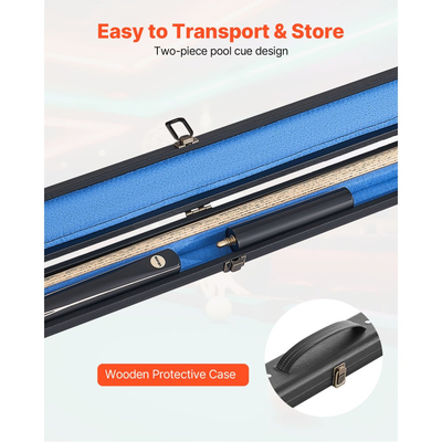 Στέκα Μπιλιάρδου VEVOR, Στέκα Σνούκερ με Αρμό 1447,8 χιλ., Ραβδί Στέκας Σνούκερ με Ράβδο Επέκτασης & Δερμάτινη Μύτη 9,7 χιλ., Ραβδί Μπιλιάρδου 538 γρ. για Επαγγελματικό Τραπέζι Μπιλιάρδου, Μπαρ, Σπίτι, Γραφείο, Περιλαμβάνει Ξύλινη Θήκη