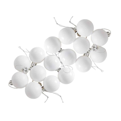 Σετ Χριστουγεννιάτικες μπάλες - 8cm - 12pcs - 326055 - White