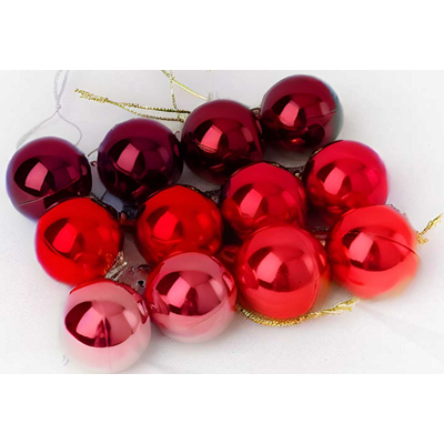 Σετ Χριστουγεννιάτικες μπάλες - 8cm - 12pcs - 326048 - Red
