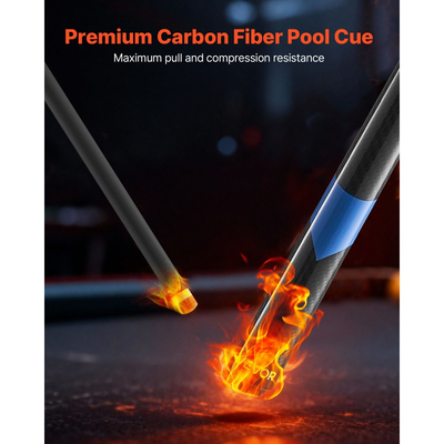 Στέκα πισίνας VEVOR, 1 τεμάχιο μπαστούνι πισίνας, 1473,2 χιλ. & 538 γρ. Μπαστούνι πισίνας μπιλιάρδου από ανθρακονήματα με πρεσαριστή άκρη στέκας βακελίτη και δακτύλιο σύνδεσης ABS, Μπαστούνια στέκας για επαγγελματικό τραπέζι μπιλιάρδου, μπαρ, σπίτι, γραφείο