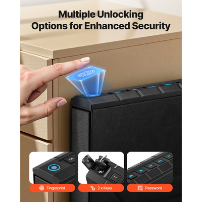 Χρηματοκιβώτιο όπλων VEVOR, συρόμενο χρηματοκιβώτιο όπλων με δακτυλικό αποτύπωμα/κωδικό πρόσβασης/κλειδί, θήκη θήκης όπλων γρήγορης πρόσβασης 3 θέσεων με φωτισμό για 1 πιστόλι και γεμιστήρα, τοποθετημένο κουτί πιστολιού για κομοδίνο, γραφείο δίπλα στο κρεβάτι, αυτοκίνητο