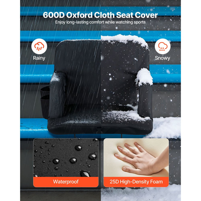 Κάθισμα Σταδίου VEVOR, 6 ρυθμιζόμενες καρέκλες κερκίδας με πλάτος γωνίας, Κάθισμα Σταδίου με μαξιλάρι 73,66 mm με υποβραχιόνιο και στήριξη πλάτης, Καρέκλα Σταδίου με γάντζο για ποτήρια για πικνίκ, σπορ στην παραλία και παιχνίδια