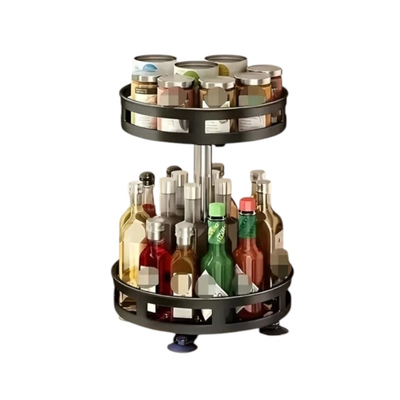 Ραφιέρα οργάνωσης κουζίνας περιστρεφόμενη διώροφη - 11902 - 114005 - Black