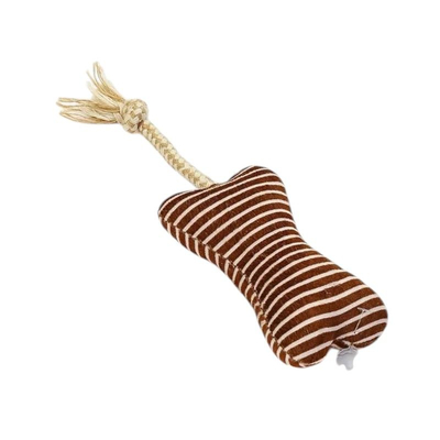 Λούτρινο παιχνίδι σκύλου κόκκαλο με σχοινί - 25x9cm - 12pcs - 550659