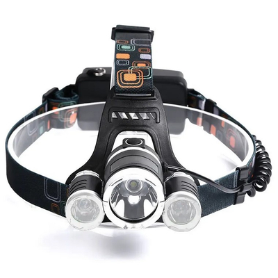 Explorer Beam - Φακός Κεφαλής Τρίφωτος LED Επαναφορτιζόμενος Μαύρος Πλαστικό - Μεταλλικό Ρυθμιζόμενος με 2 x 18650 Μπαταρίες - Ψυχρό Λευκό 6000K