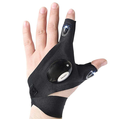 HandyLight Pro - Γάντι με LED Φακό Εργασίας Αριστερό Μαύρο Αδιάβροχο Ψυχρό Λευκό 6000K