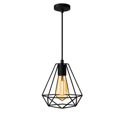 VenCore Prism 6089-10005 - Φωτιστικό Οροφής Μονόφωτο Κρεμαστό Μαύρο Μεταλλικό - Μοντέρνο Σχέδιο με Βάση-Ντουί 1xE27