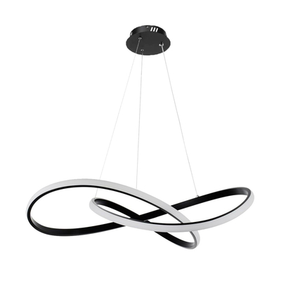 VenCore Infinity 6089-20002 - Μοντέρνο Κρεμαστό Φωτιστικό Οροφής LED 90W Μαύρο Αλουμίνιο Φ73cm με Ρυθμιζόμενο CCT Λευκό - Ημέρας - Θερμό & Χειριστήριο