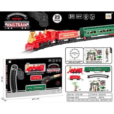 Σετ κλασσικό τρενάκι με ράγες - USB - 1018-12B - 917345