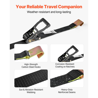 Κιτ πρόσδεσης τάκου τροχού VEVOR, ιμάντας πρόσδεσης τρέιλερ τύπου ελαστικού, κιτ πρόσδεσης αυτοκινήτου με επίπεδο γάντζο, αντοχή σε θραύση 4540 kg & φορτίο εργασίας 1512 kg σύστημα πρόσδεσης μοτοσικλέτας για ATV, SUV, ρυμουλκούμενα