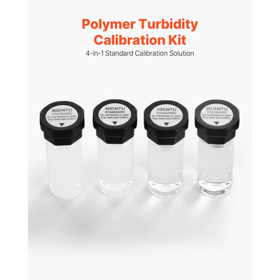 Κιτ διαλύματος βαθμονόμησης θολότητας VEVOR, 20/100/400/800 NTU, 20 ml έκαστο, 4 τεμάχια τυπικό ανταλλακτικό διαλύματος θολότητας για το θολόμετρο TN2000, προστατευτικό ένθετο ανθεκτικό σε κραδασμούς, σφραγισμένος σχεδιασμός φιάλης