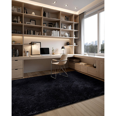 Χαλιά εσωτερικού χώρου VEVOR για βελούδινα δωμάτια, 2,44 x 3,05μ. Μαλακό βελούδινο χαλί, Χαλιά με γούνινο μαλλί για σαλόνι, υπνοδωμάτιο, ηλιόλουστο δωμάτιο, μοντέρνα αισθητική διακόσμησης σπιτιού, που δεν ρίχνουν τρίχες, μη υφασμένα, αντιολισθητικά, μαύρα