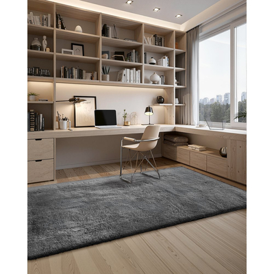 Χαλιά εσωτερικού χώρου VEVOR για βελούδινα δωμάτια, 1,52 x 2,44 m μαλακό βελούδινο χαλί, χαλιά με γούνινο μαλλί για σαλόνι, υπνοδωμάτιο, ηλιόλουστο δωμάτιο, μοντέρνα αισθητική διακόσμησης σπιτιού, που δεν ρίχνουν τρίχες, μη υφασμένα, αντιολισθητικά, σκούρ