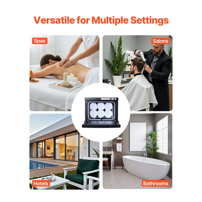 Θερμαντήρας Πετσετών VEVOR, Μικρός Θερμαντήρας Πετσετών 8L με Κλιπ & Ανοξείδωτη Σχάρα, Χωράει 12 Πετσέτες, Φορητός Θερμαντήρας για Spa, Κουρείο, Μανικιούρ, Μασάζ, Κομμωτήριο, Μαύρο