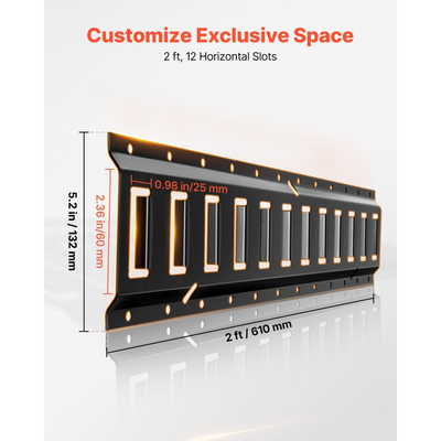 Κιτ ράγας πρόσδεσης VEVOR E-Track, συσκευασία 4 ραγών E 0,6 m, 20 τεμάχια, περιλαμβάνει 2 ιμάντες καστάνιας & 4 δακτυλίους Ο & 4 δακτυλίους πρόσδεσης με δακτύλιο D & 2 μονές υποδοχές & 8 καπάκια άκρων, κατάλληλο για γκαράζ, φορτηγά και ρυμουλκούμενα