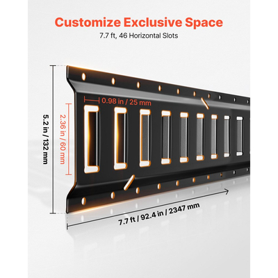 Ράγες πρόσδεσης VEVOR E-Track, 4 τεμάχια, Ράγες πρόσδεσης E 2,3 m, ασφαλίζουν φορτίο και βαριά φορτία έως 909 kg, Σύστημα πρόσδεσης ρυμουλκούμενου κατάλληλο για γκαράζ, βαν, βάσεις πρόσδεσης μοτοσικλετών, βάσεις ATV