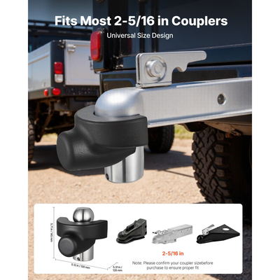Κλείδωμα ρυμούλκησης VEVOR, Συμβατό με ζεύκτες 58,7 mm, Αντικλεπτική κλειδαριά ρυμούλκησης βαρέως τύπου με 3 κλειδιά, Ανθεκτικό σε ανοησίες και κρούσεις, Κατάλληλο για τροχόσπιτα, σκάφη, οχήματα εκτός δρόμου, ρυμουλκούμενα
