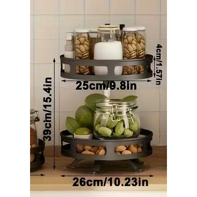 Ραφιέρα οργάνωσης κουζίνας περιστρεφόμενη διώροφη - 11902 - 114005 - White