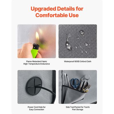 Θήκη τρισδιάστατου εκτυπωτή VEVOR με εξαερισμό, αδιάβροχη σκηνή τρισδιάστατου εκτυπωτή Oxford από ύφασμα Oxford, θήκη προστασίας σταθερής θερμοκρασίας με LED, συμβατή με Photon Mono/Mars 3, εκτυπωτή FDM/LCD