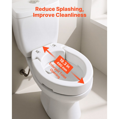 VEVOR Υπερυψωμένο κάθισμα τουαλέτας, χωρητικότητα φορτίου 136,1 kg, ύψος ανύψωσης 88,9 mm, ανυψωμένο κάθισμα τουαλέτας Commode με διευρυμένο άνοιγμα για ηλικιωμένους, ηλικιωμένους, άτομα με αναπηρία, άτομα με αναπηρία, ενήλικες, ταιριάζει σε επιμήκη λεκάνη