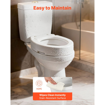 VEVOR Υπερυψωμένο κάθισμα τουαλέτας, χωρητικότητα φορτίου 136,1 kg, ύψος ανύψωσης 88,9 mm, ανυψωμένο κάθισμα τουαλέτας Commode με διευρυμένο άνοιγμα για ηλικιωμένους, ηλικιωμένους, άτομα με αναπηρία, άτομα με αναπηρία, ενήλικες, ταιριάζει σε επιμήκη λεκάνη