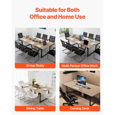 Τραπέζι Συνεδριάσεων VEVOR, Τραπέζι Γραφείου 2400 mm για 10 Άτομα, Μοντέρνο Ορθογώνιο Γραφείο Σεμιναρίων με Μεταλλικά Πόδια, Μεγάλο Γραφείο Συνεδριάσεων Ιδανικό για Γραφείο, Αίθουσα Συσκέψεων, Αίθουσα Συνεδριάσεων, Εύκολη Συναρμολόγηση, Καφέ