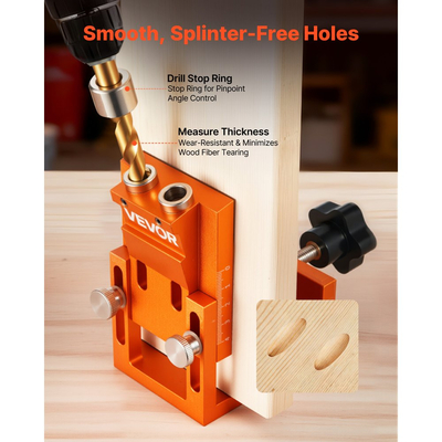 Κιτ Διάτρησης Θηλής VEVOR, Ρυθμιζόμενο από 12 mm έως 48 mm, Σύστημα Διάτρησης Θηλής με Βηματικό Τρυπάνι, Εξάγωνο Κλειδί, Δακτύλιο Στάσης Τρυπανιού, Τετράγωνη Μύτη Κίνησης, Βύσματα και Βίδες, Ενισχυμένο Μεταλλικό Πλαίσιο, για Ξυλουργική